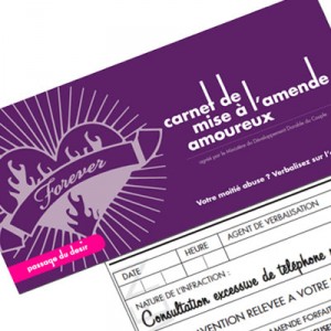 Carnet de mise à l'amende amoureux