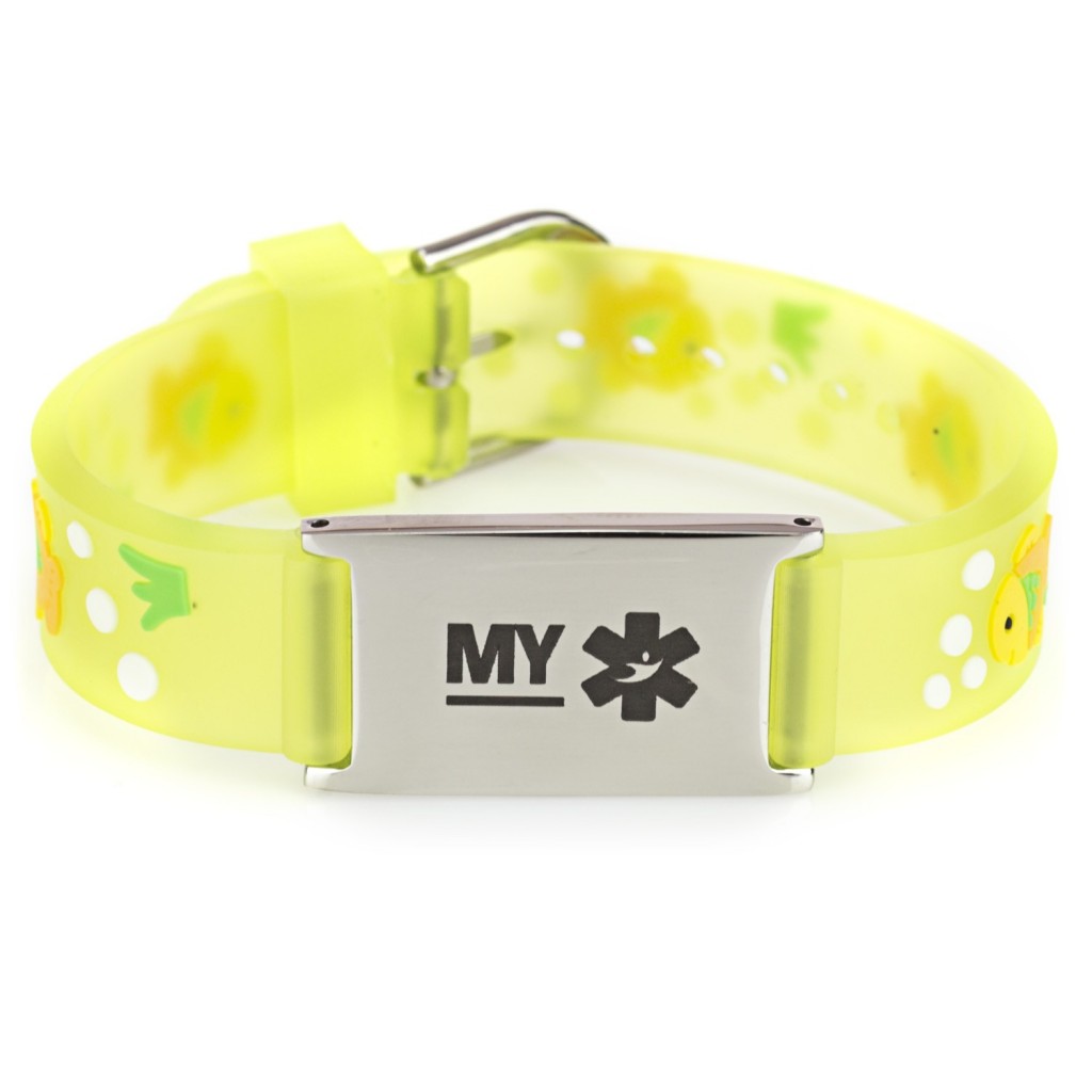 Bracelet Alerte Médicale Pour Enfant En Argent Sterling - Taille 5,5 à 6,5 Pouces - Rouge Et Blanc